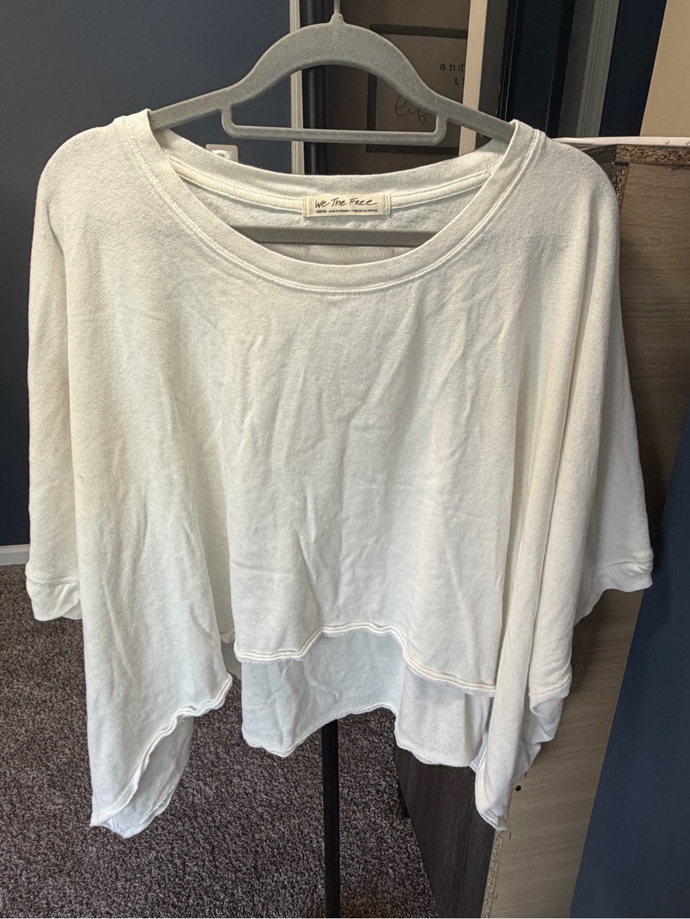 We The Free Cream Boxy Layered Pullover